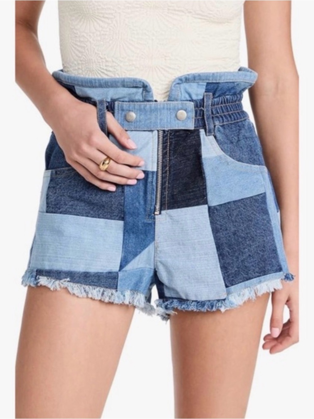 NWOT! Sea New York Diego patchwork denim shorts
